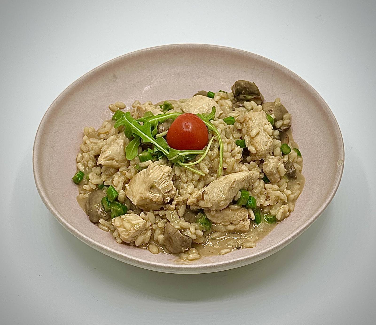 RisOtto de Poulet, Champignons et Asperges Vertes