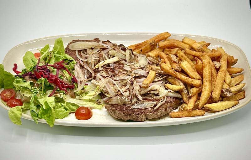 Entrecôte à l'échalote - Frites maison